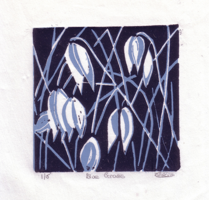 Blue grass Lino cuts SOLD