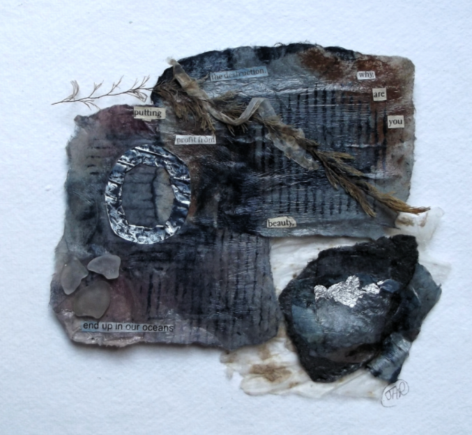 Earth poem lV mixed media collage - SOLD