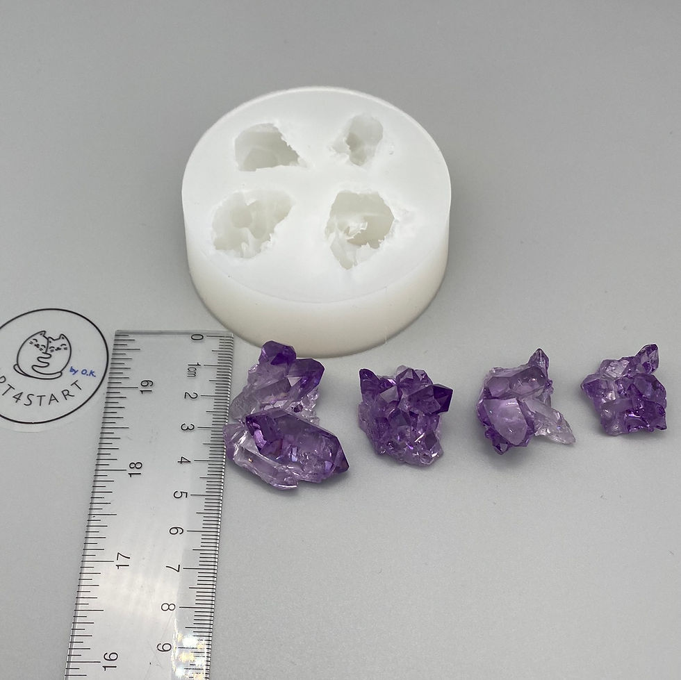 Thumbnail: 4100 4 natural formed mini Crystal clusters silicone mold
