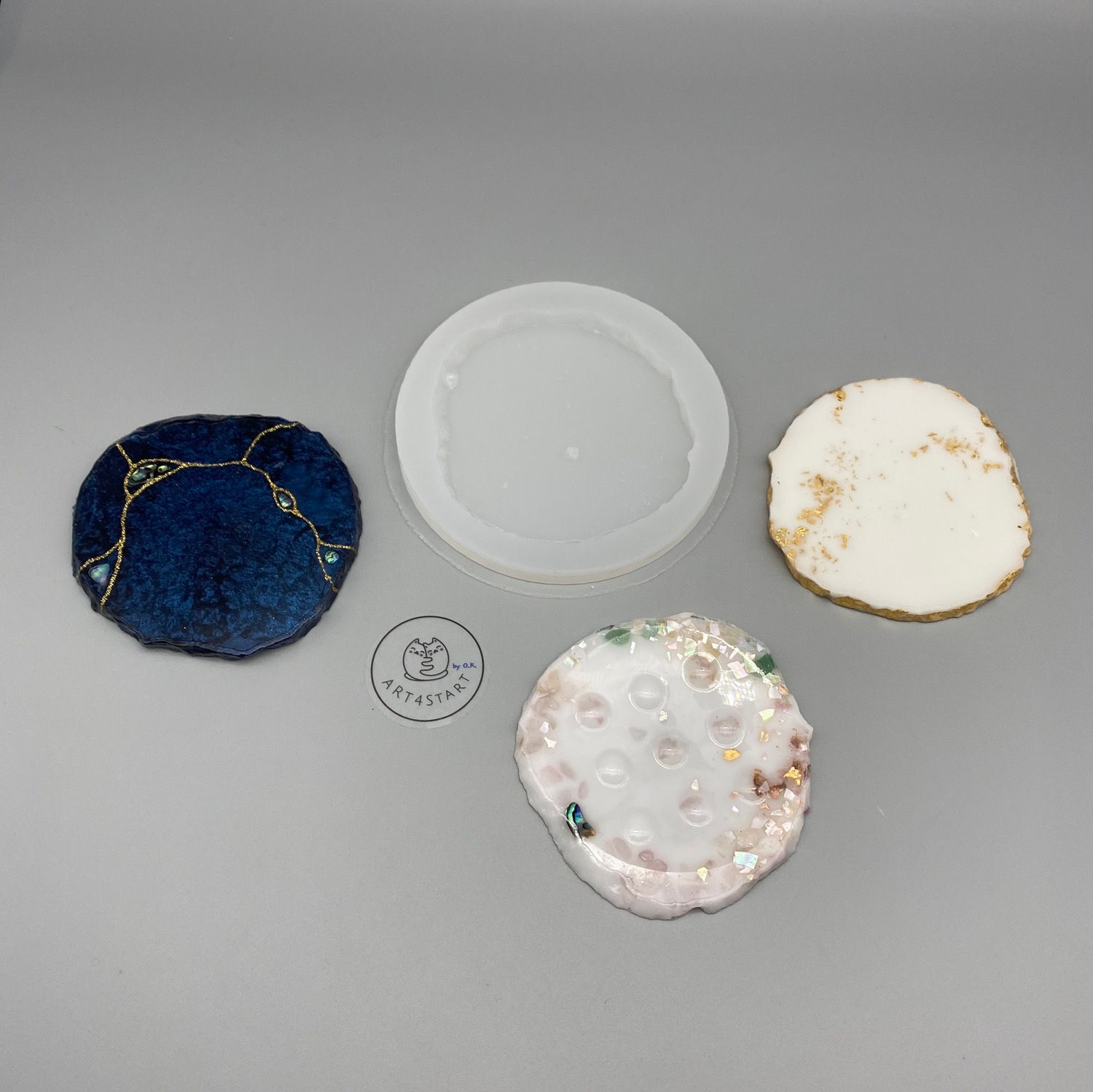 91010 6 mm thick Agate slice silicone mold