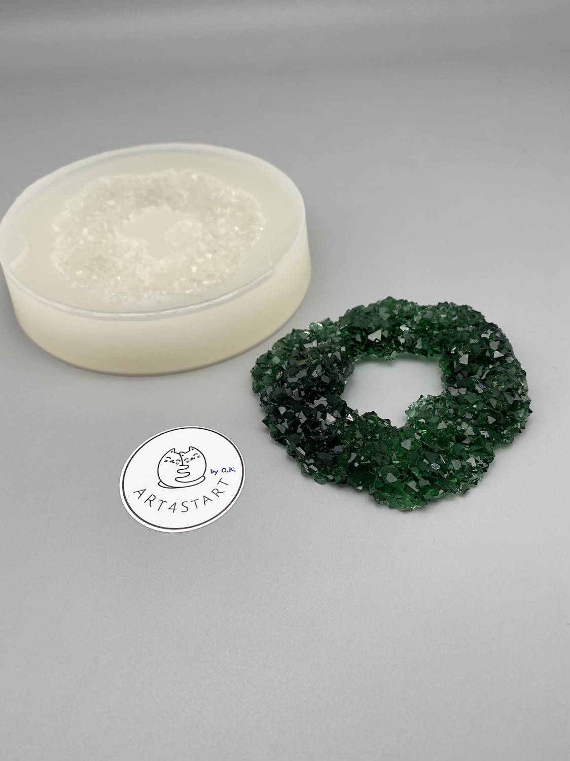 900811 The crystal donut druzy beautiful silicone mold