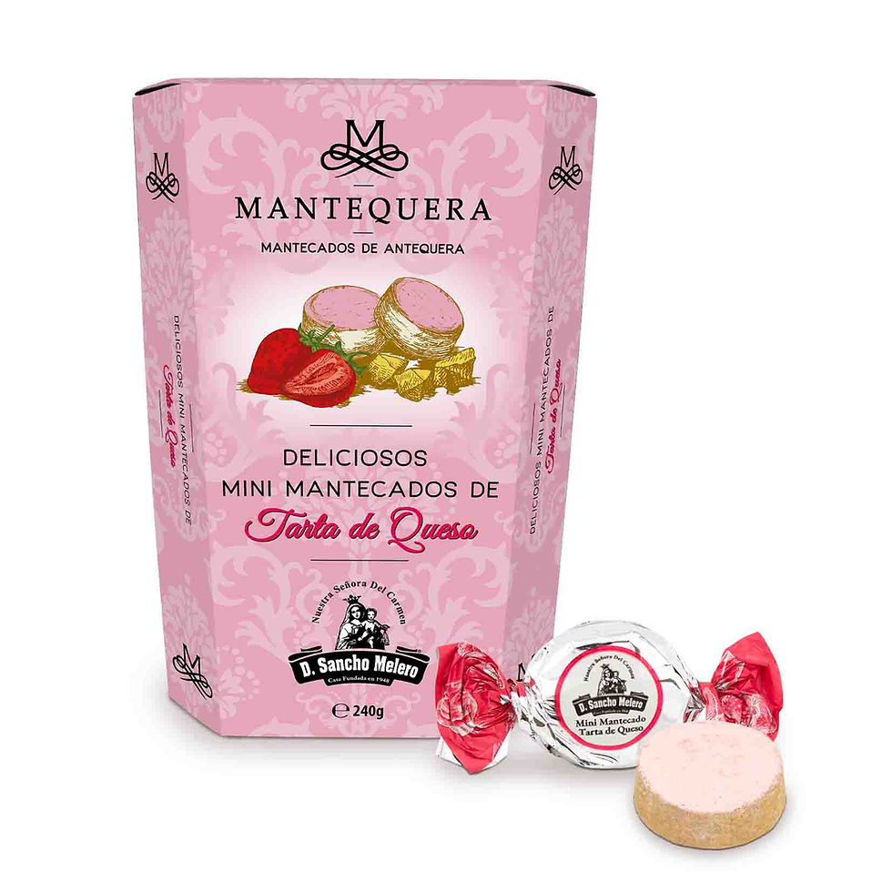 Estuche de mini mantecados de tarta de Queso de 240g de la marca Mantequera