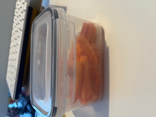 Carrot sticks in a tupperware