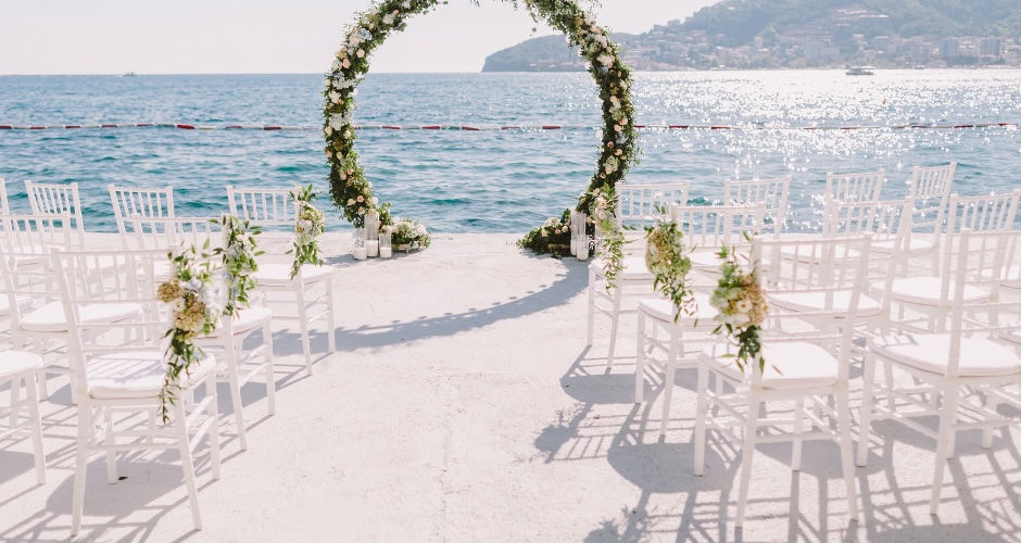 wedding on the beach by the sea
