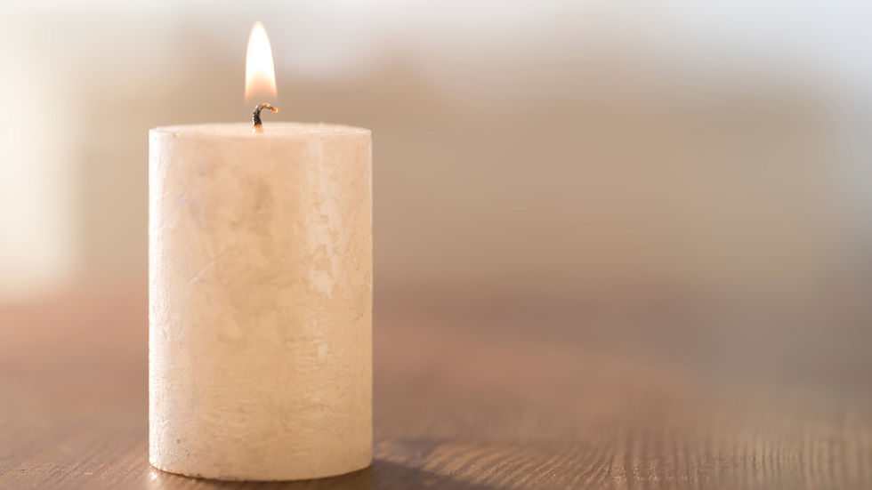 single candle alight