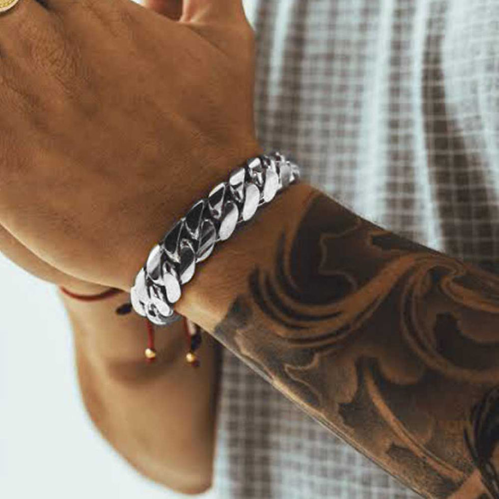 Curb Heavy Silver 925 Bracelet, Shubh Jewellers