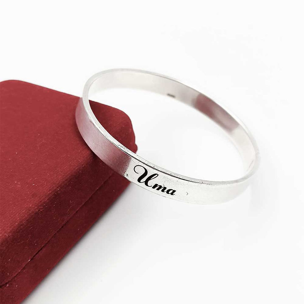 Fancy Signature Style Customised Name Pure Silver kada For Men, Shubh Jewellers