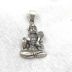 Blessing Hanuman Ji Pure Silver Matt 8D pendant for men & women, Shubh Jewellers