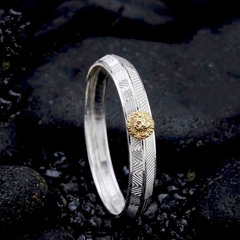 Versace Logo Design Wave Pure Silver 999 Kada V-Shaped Pattern 50 gm Premium Pure Silver 999 Kada for Men The Versace Logo D