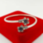 Twist Flower Pattern design Pure Silver Oxidised Ladies Bangle for women
