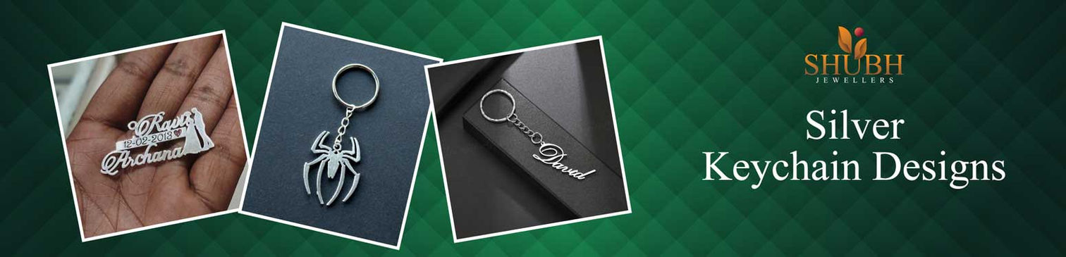 silver keychain for men and women, shubh jewellers, silver kada for men