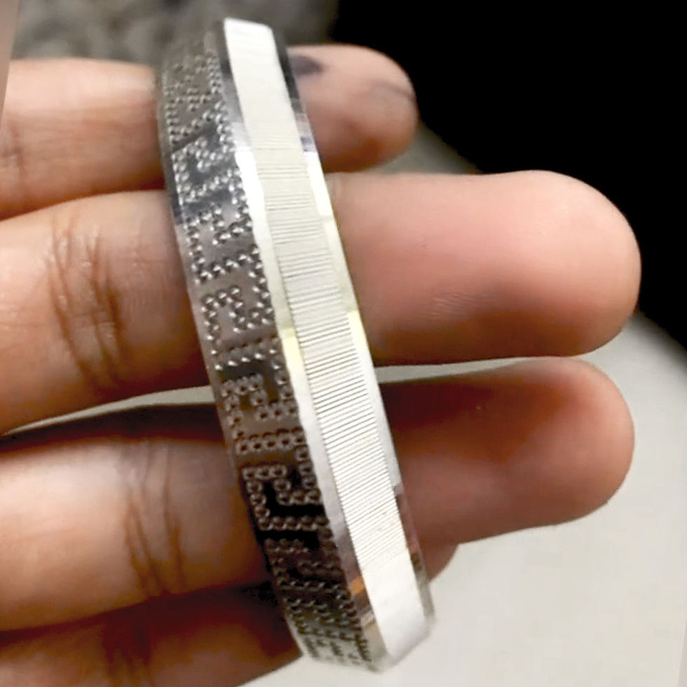 Thumbnail: Single Side ZIGZAG Design, v-Shape Silver Kada for Men, Shubh jewellers