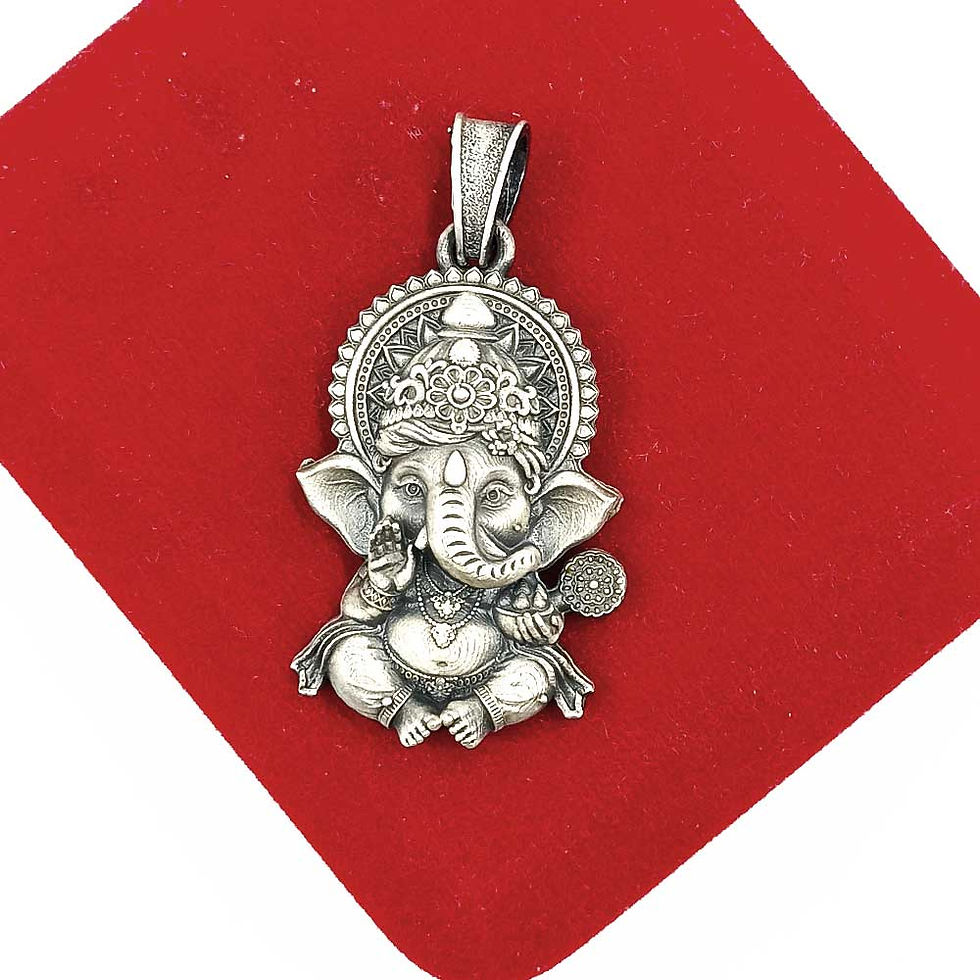 Matt Finishing 8D Cute God Ganesh Ji Pure Silver 925 Pendant for men & women, Shubh Jewellers