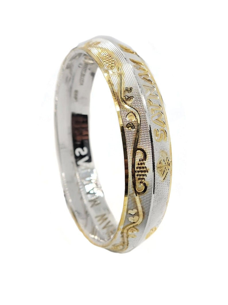 Thumbnail: Waheguru Name Pure Silver Kada for Men