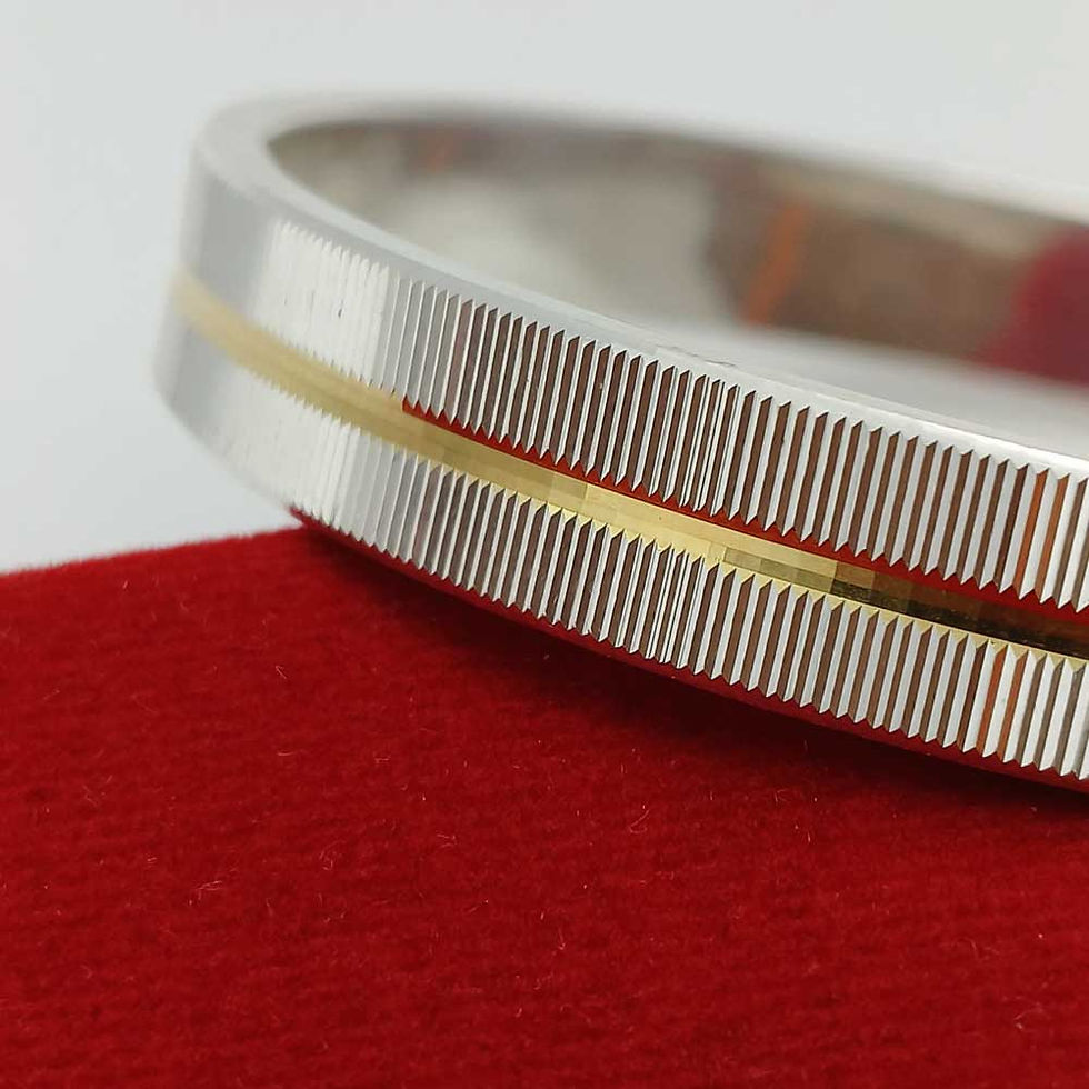 Thumbnail: Personalise Flat Gold Rodium Silver Highway design 55 gm, Shubh Jewellers
