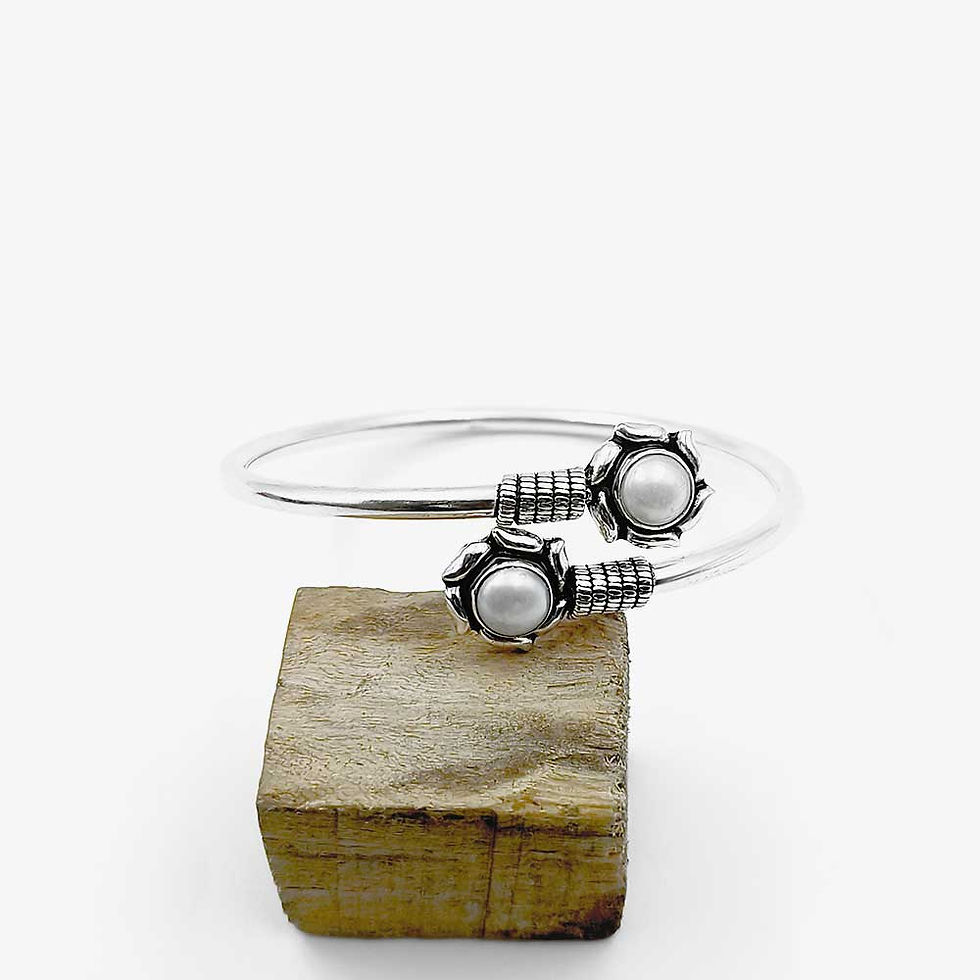 Thumbnail: TEEJH Aparna White Flower 925 Pure Silver Bracelet for Women
