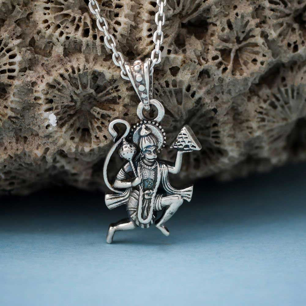 Hanuman Ji Pure Silver Locket, Shubh Jewellers