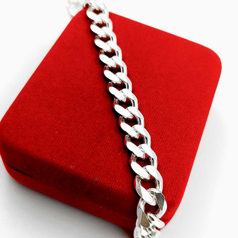 925 Pure Silver Curb light weight bracelet for men 37.57 gms
