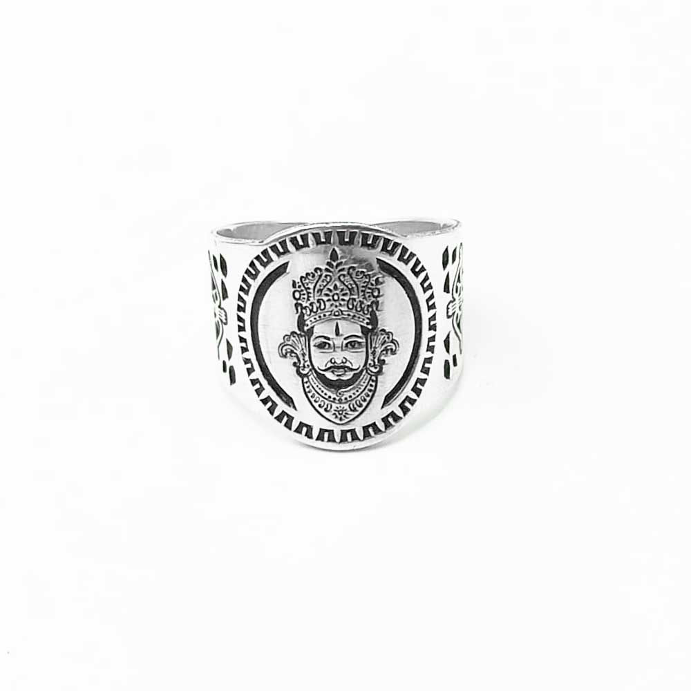 Lazer Cutting Pure Silver Khatu Shyaam Ji 925 hallmark Silver Ring