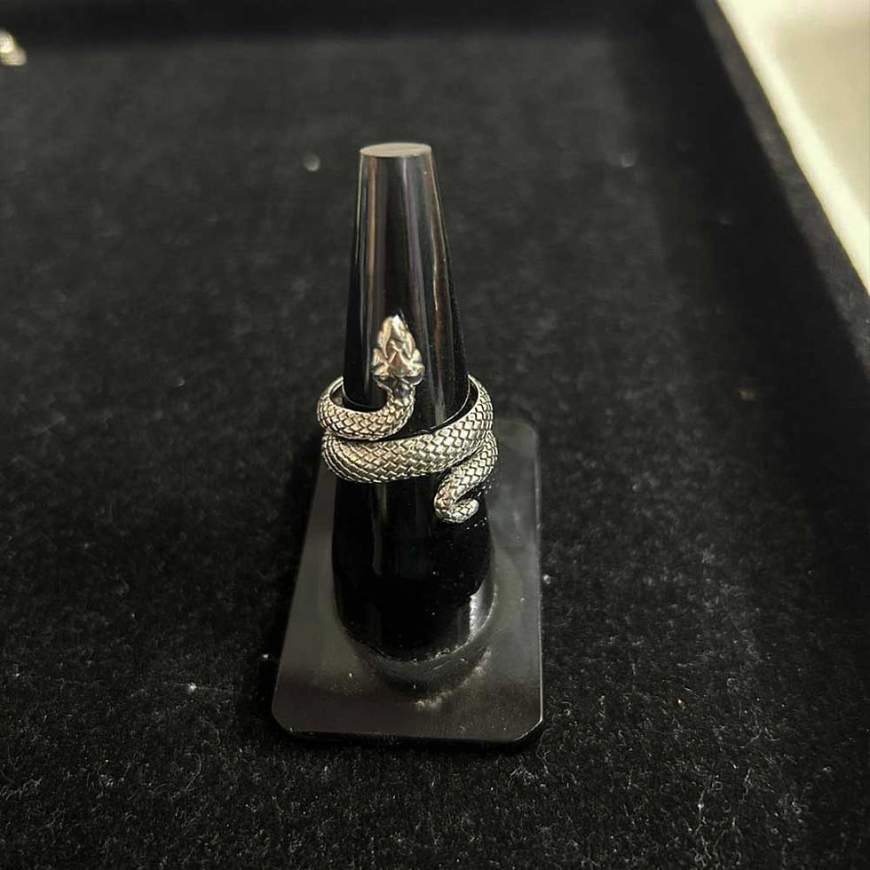 Snake Design Silver Ring For Men 925 Hallmark | Adjustable Free Size Ring