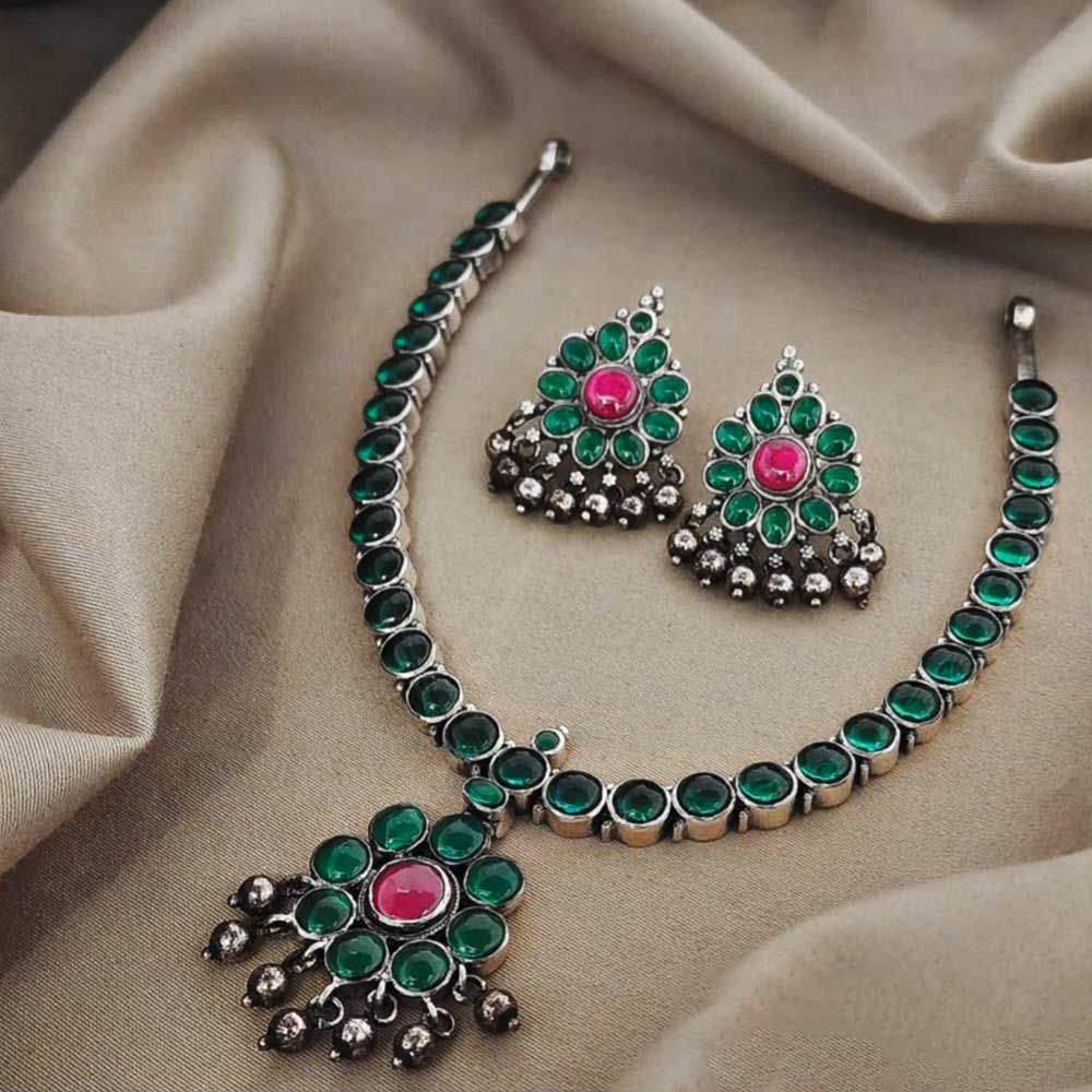 Green Stone Fancy Antique Necklace set for women
