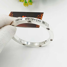 Heavy Round Flat Cut Design Pure Silver Customise Mahadev kada for men, 100 gms