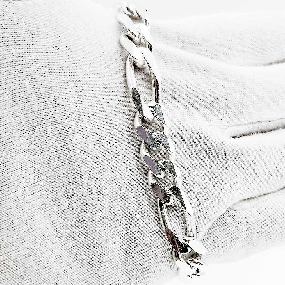 Thumbnail: Figaro Design Pure Silver ACPL Design 925 Hallmark Bracelet for men, Gift to BF