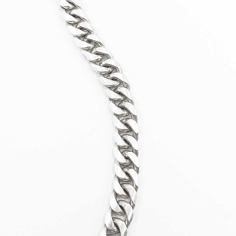 Thumbnail: Premium Design Italian Finish Heavy Curb Pure Silver Bracelet For Men 84.79 gm