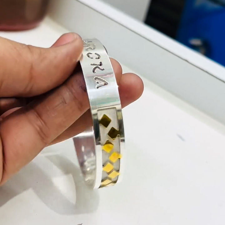 Rombus Pattern design Personalized Name Kada, Shubh Jewellers