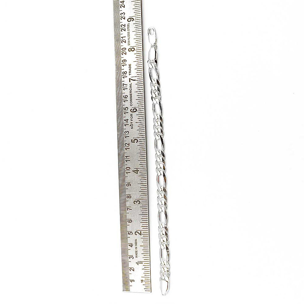 Thumbnail: 925 Sterling Pure Silver Figaro Bracelet for men & women, Shubh Jewellers