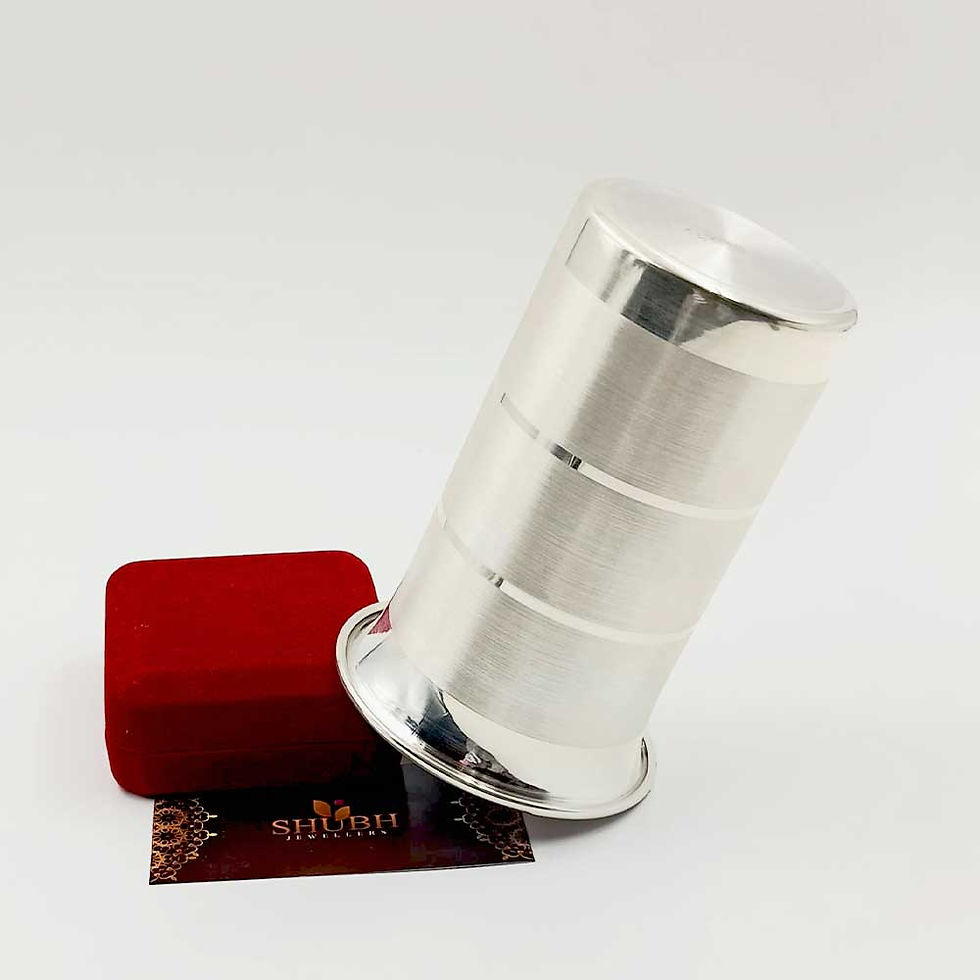 Thumbnail: Matt Finish Heavy Pipe Pattern Pure Silver Glass Design Three Shade