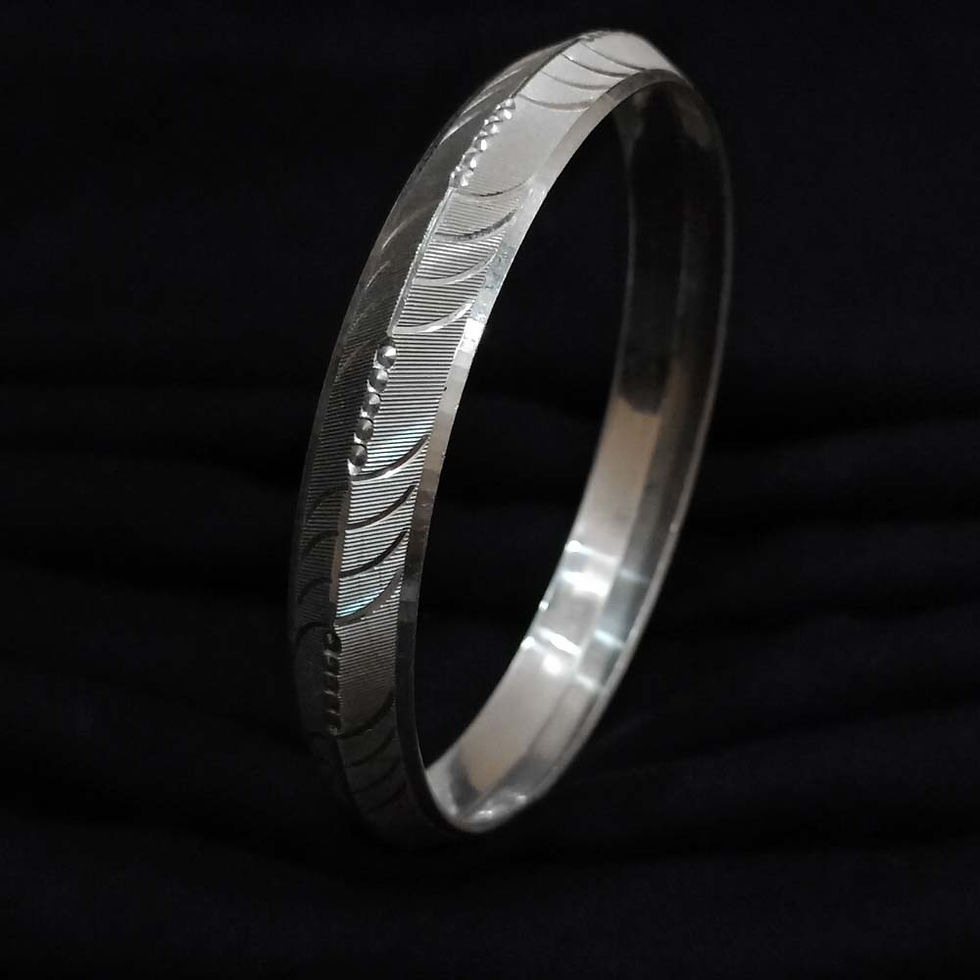 Silver Linning Simple Kada For Men