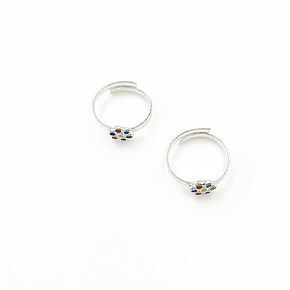 Red, Purple Stone, Handcrafted Toe Ring