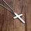 Thumbnail: Classic Mens Cross Pure Silver Pendant Necklace
