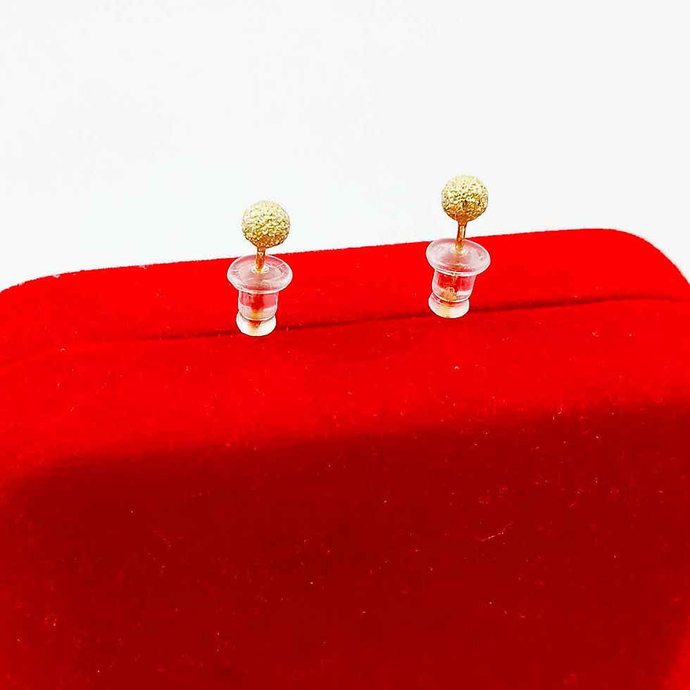 Thumbnail: Small Size Gold Rodium Polish Ball Design Premium Earrings for women, Girls