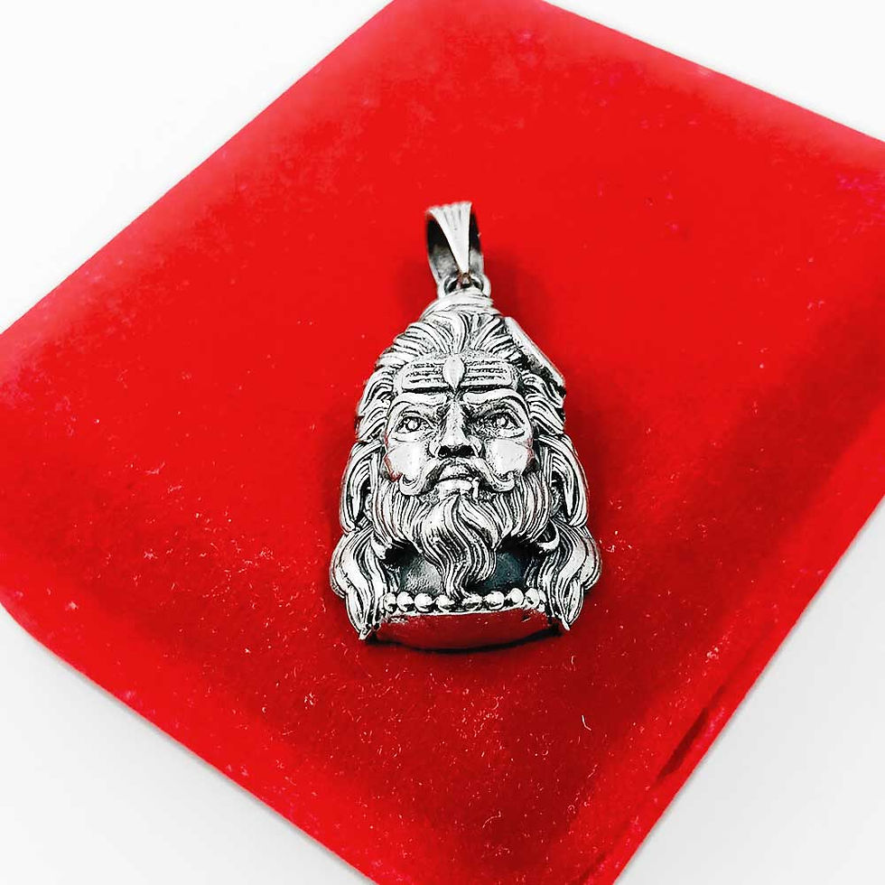 Thumbnail: DIVINE HINDU Mahadev Rudra Face Pendant for men & women, 925 Hallmark