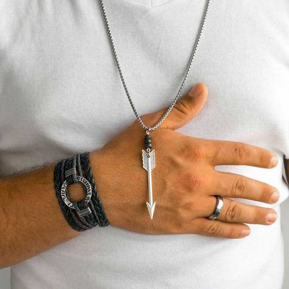 Casting Arrow Pure Silver Pendant for Men