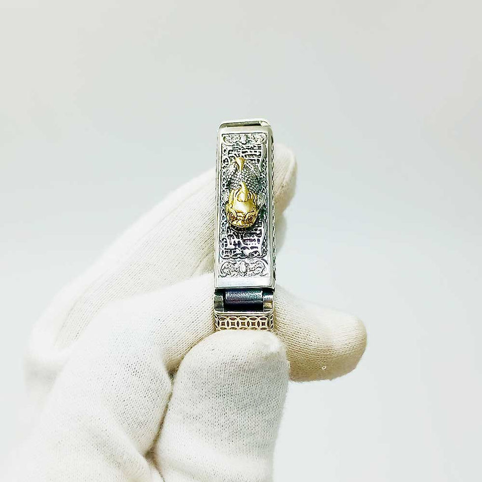 Thumbnail: 🦅 Heavy Turkey Design Animal Logo Oxidised Imported Pure Silver Bracelet for Men | Shubh Jewellers  💎 Made with Pure Silver