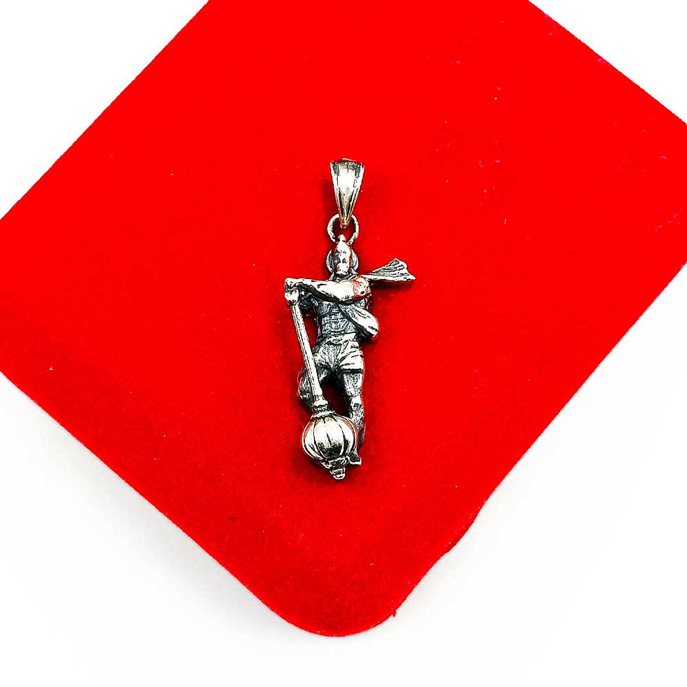 Lord Salasar Balaji Pure Silver Pendant for men, Lord Hanuman Ji Blessing