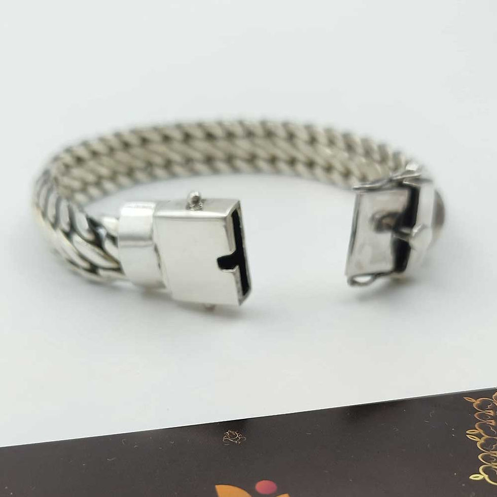 Thumbnail: Heavy Silver closed curb Oxidise Bracelet for men, Husband's choice