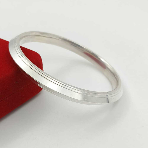 V-Shape Sardar Look Pure Silver Vine design Silver Kada for men 70