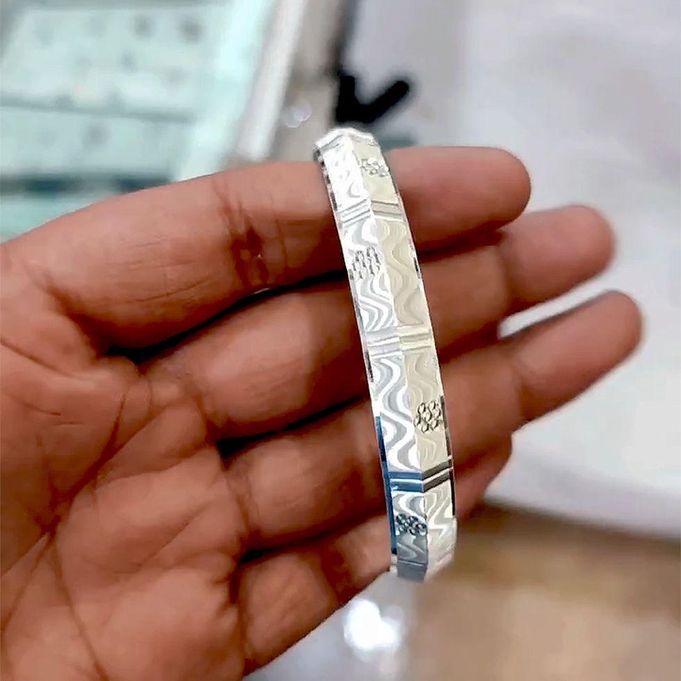 V-Shape Wave-dot Silver design, Shubh Jewellers