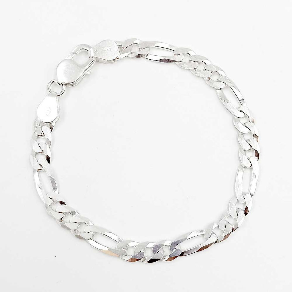925 Sterling Pure Silver Figaro Bracelet for men & women, Shubh Jewellers