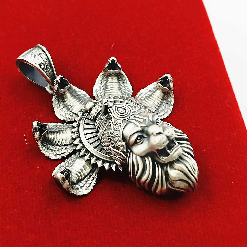 Matt Finish 8D Narshima God with Naag Pattern High Finish Premium Pendant