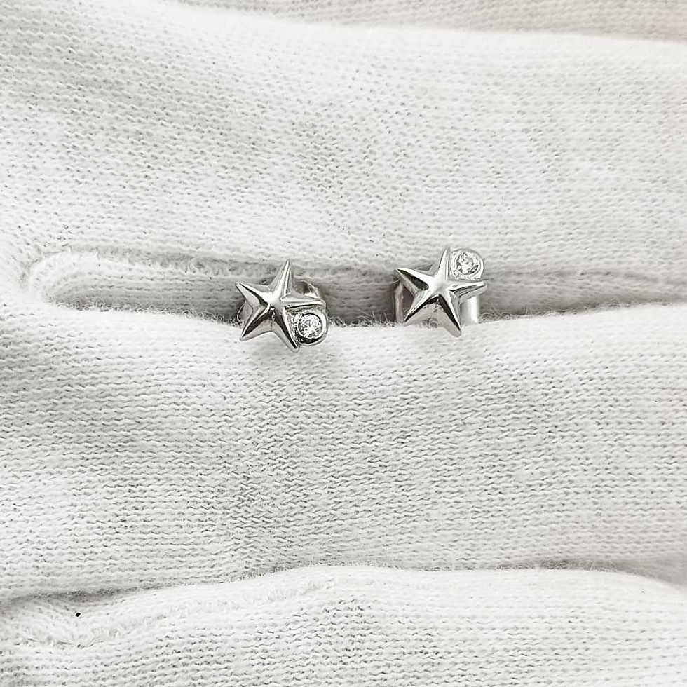 Single Stone Star Design Small Earring Design pure silver for Girls
