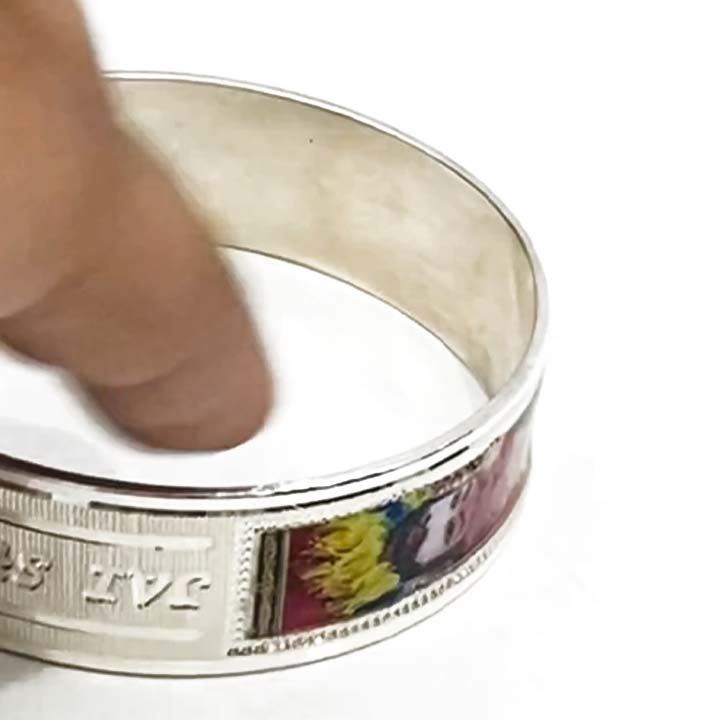Thumbnail: Khatu Shyaam Ji Customised Pure Silver Kada for Men, Shubh Jewellers