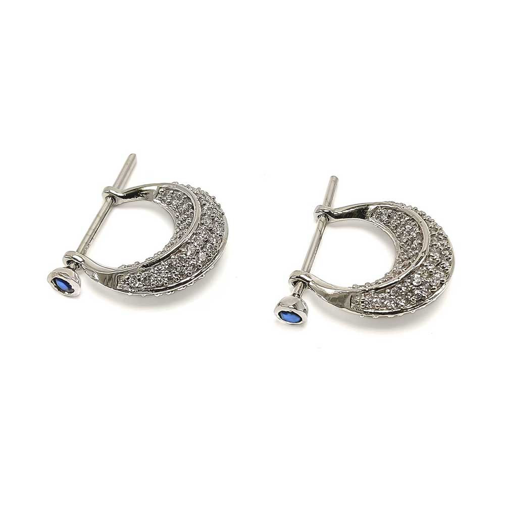 Moon Blue CZ Stone Pure Silver 925 Hallmark Bali for men, Shubh Jewellers