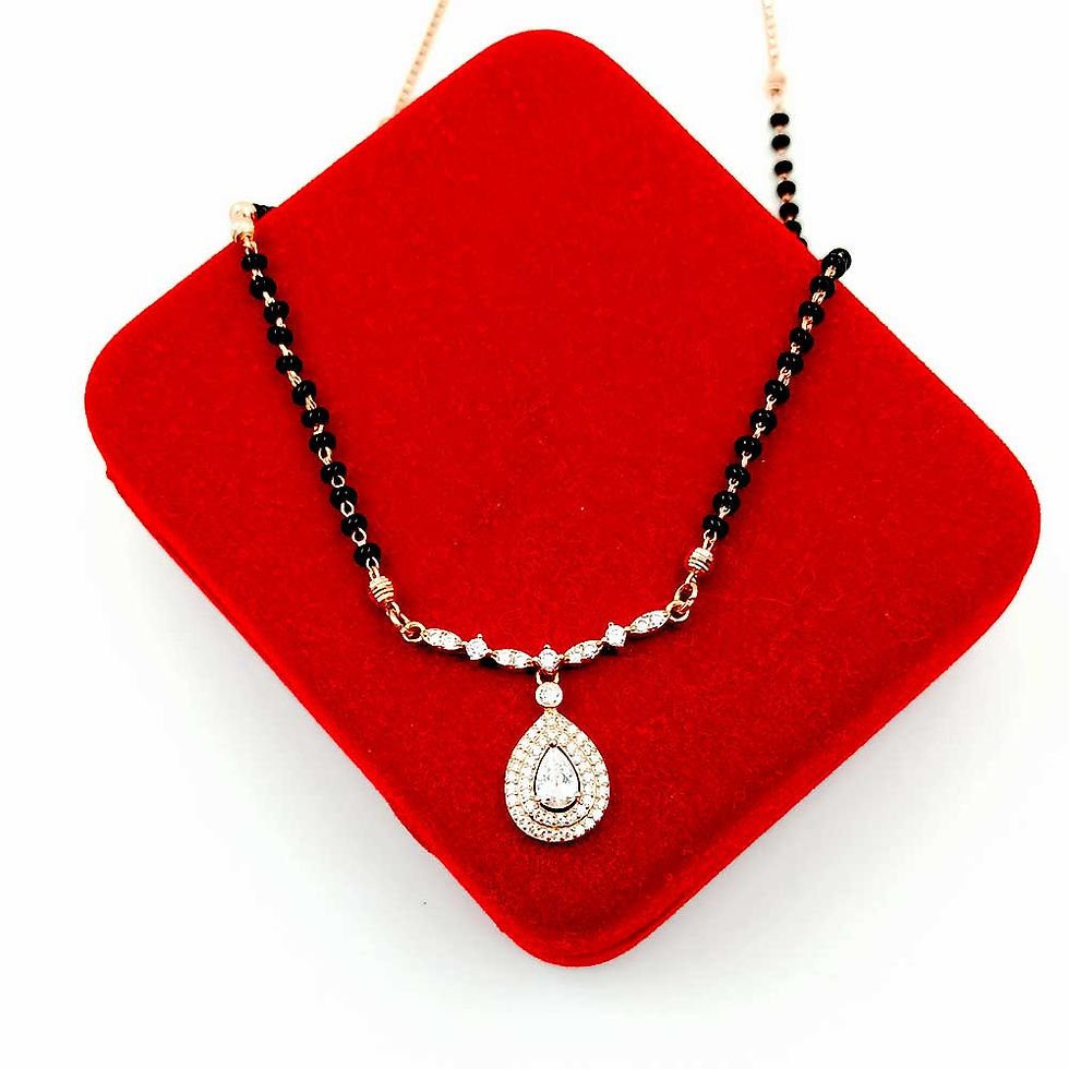 Rose Gold Design Dubai Pattern High Neck Pure Silver Mangalsutra for women