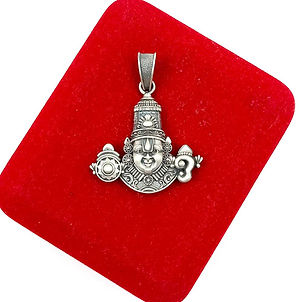 Lord-Balaji-Venkateswara-Shank,-Chakra-&-Tilak-Matt-8D-Locket