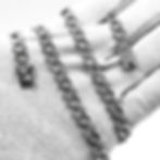 Plain & Stones Gapping Curb Pure Silver 925 Chain for men, Shubh Jewellers